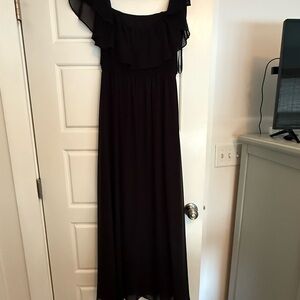 Off the shoulder Black Maxi formal Dress